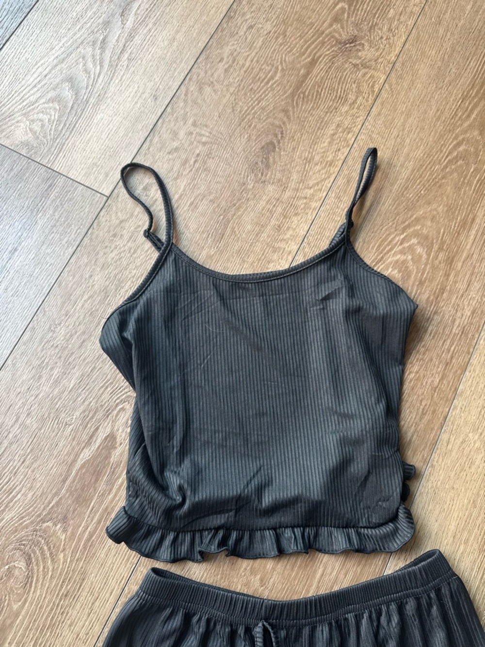 Black Ruffle Cami & Short Sleep Set - Picture 2 of 3